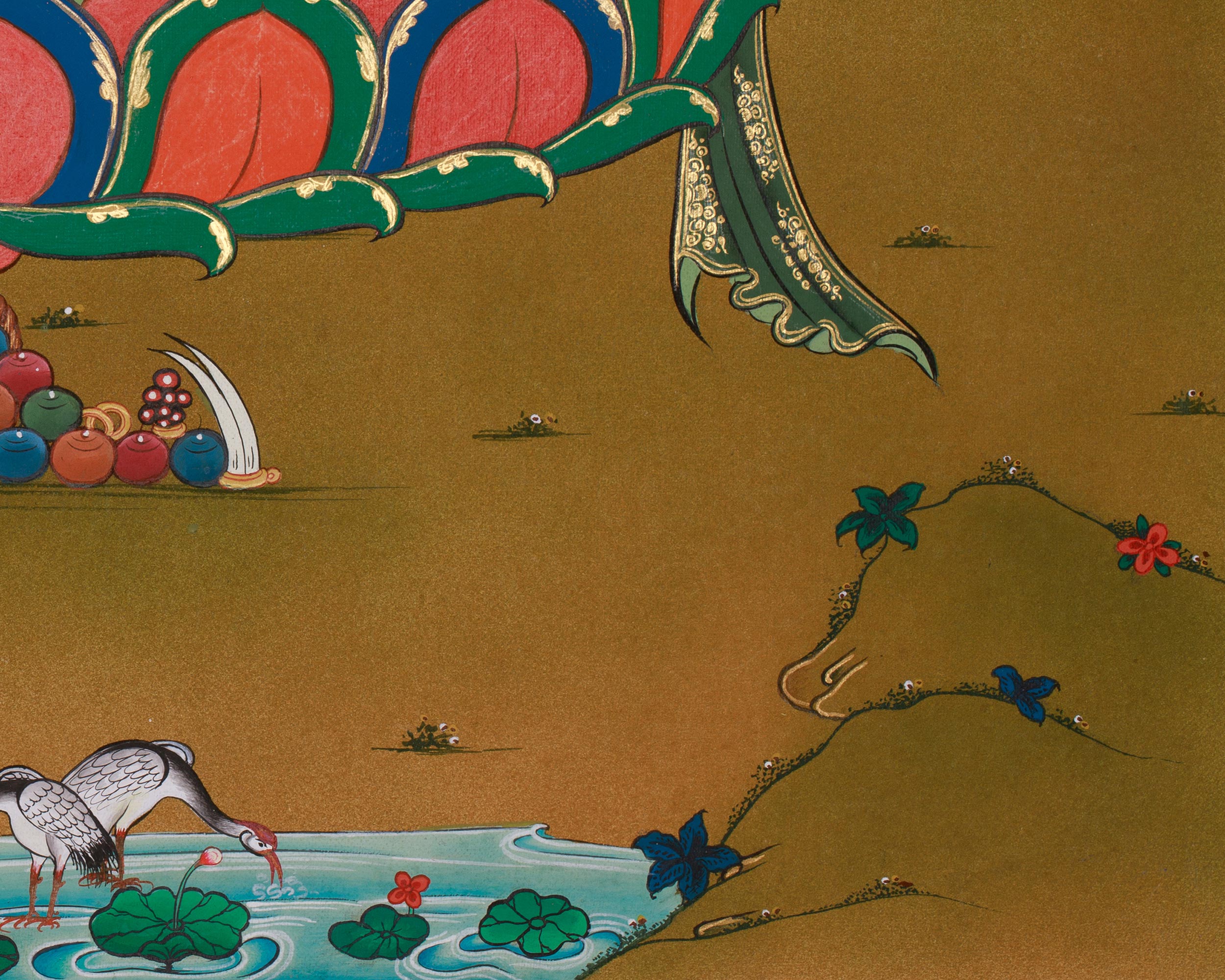 White Tara Sacred Thangka | Tibetan Artwork of Compassion, Healing, and Longevity