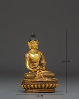 Serene Amitabha Buddha Copper Art
