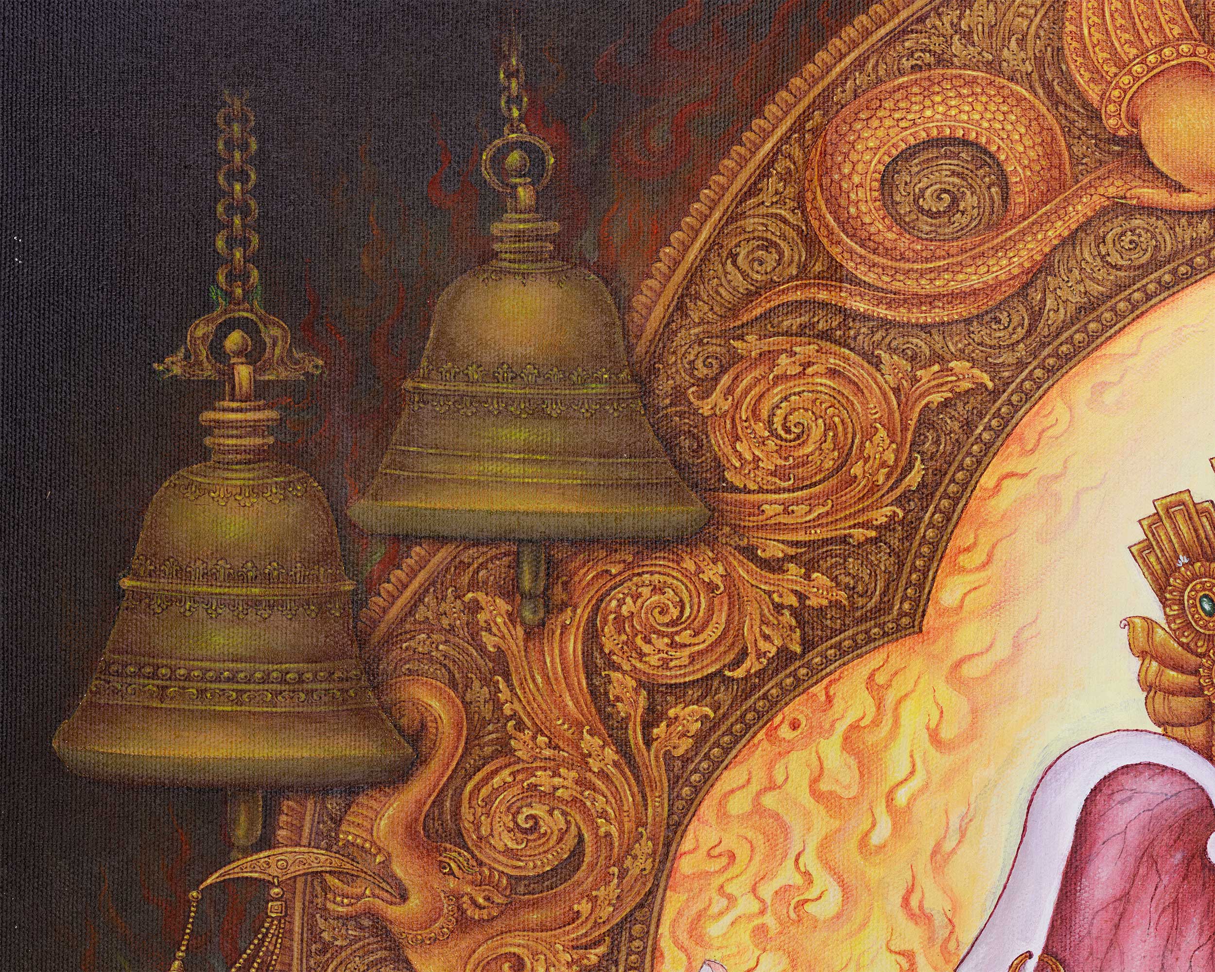 Radiant Lord Ganesh | Blessings of Success and Protection | Paubha Artwork