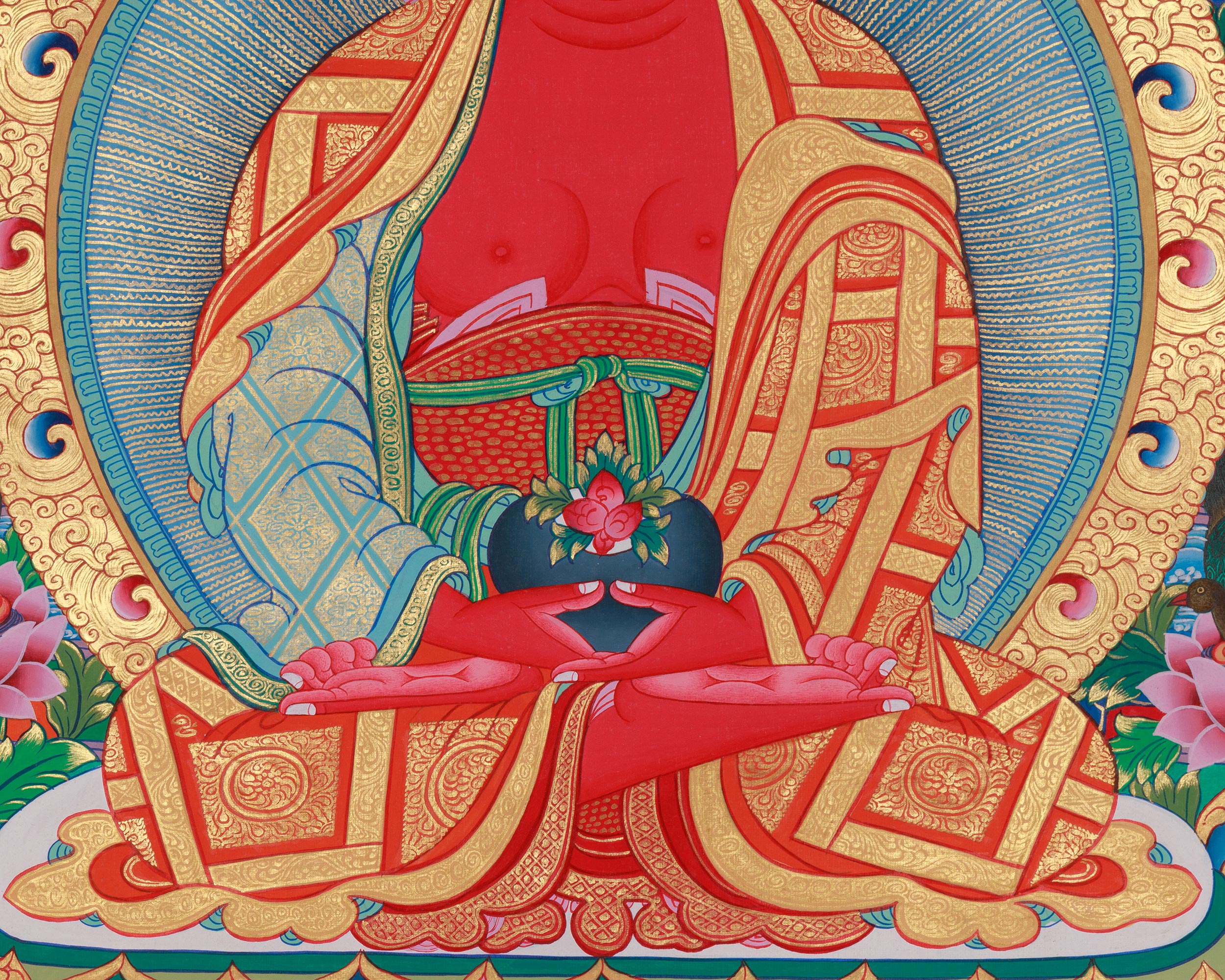 Traditional Amitabha Buddha Thangka | Pure Land Meditation and Spiritual Bliss
