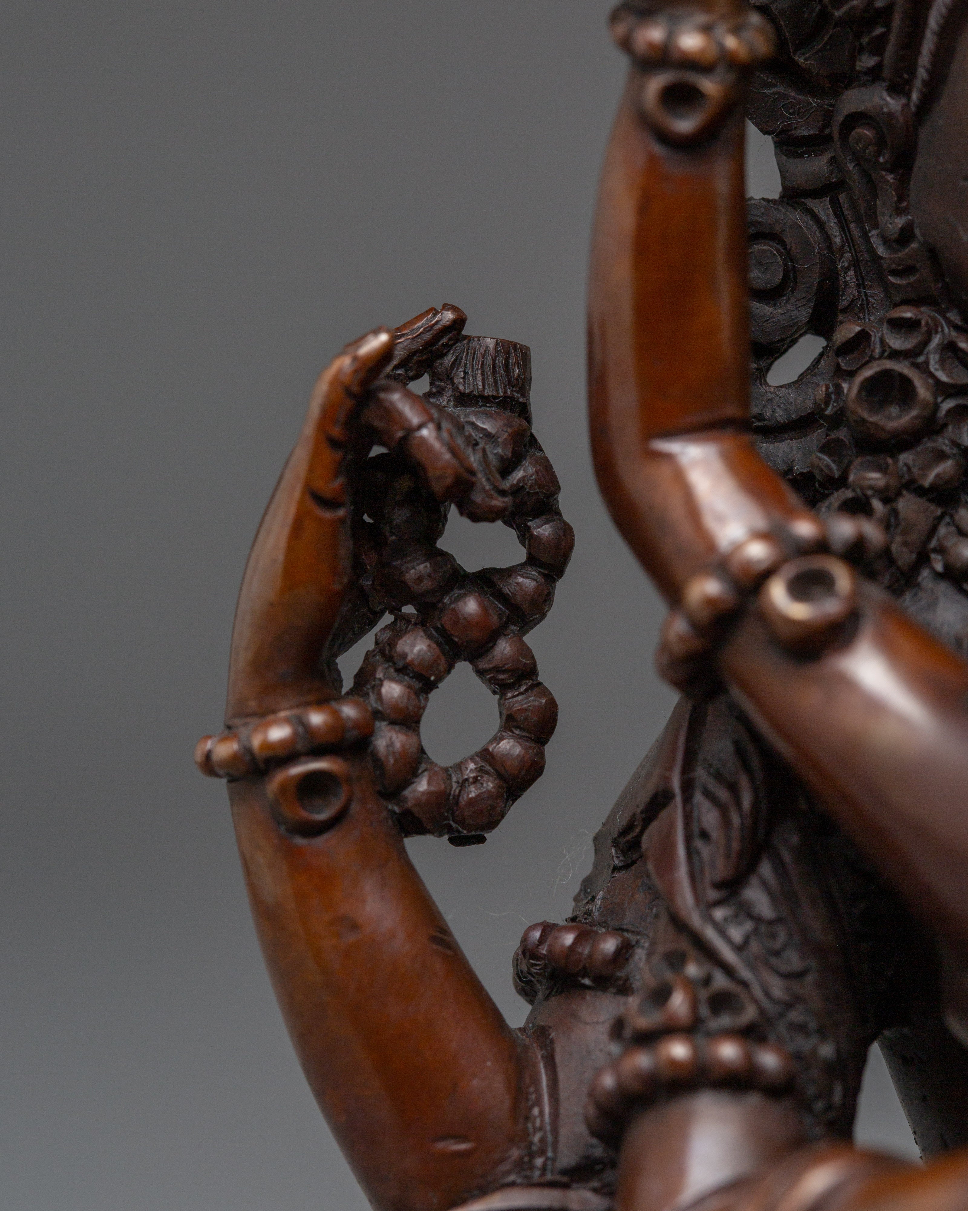 Red Chenrezig with Consort Oxidized Statue | Union of Compassion and Wisdom