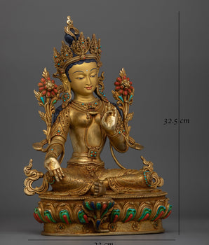Tibetan Green Tara Sculpture