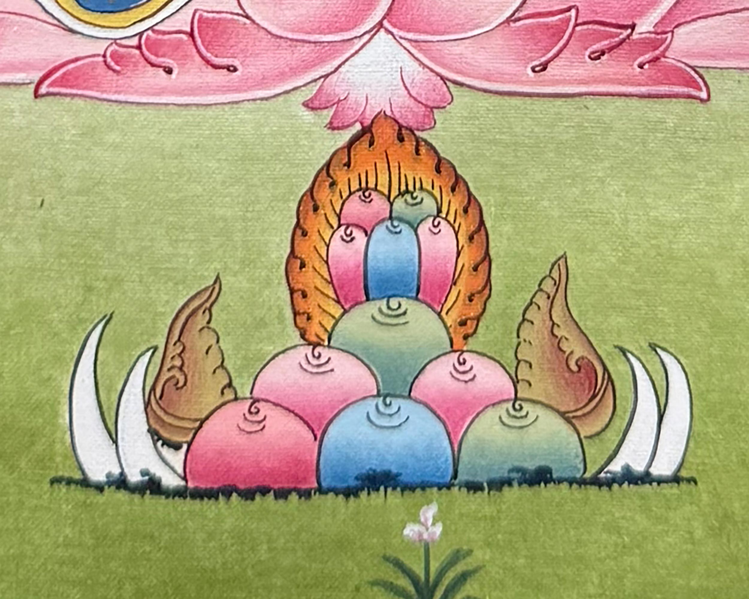 Guru Rinpoche Thangka With Brocade |  Embodiment of Profound Wisdom