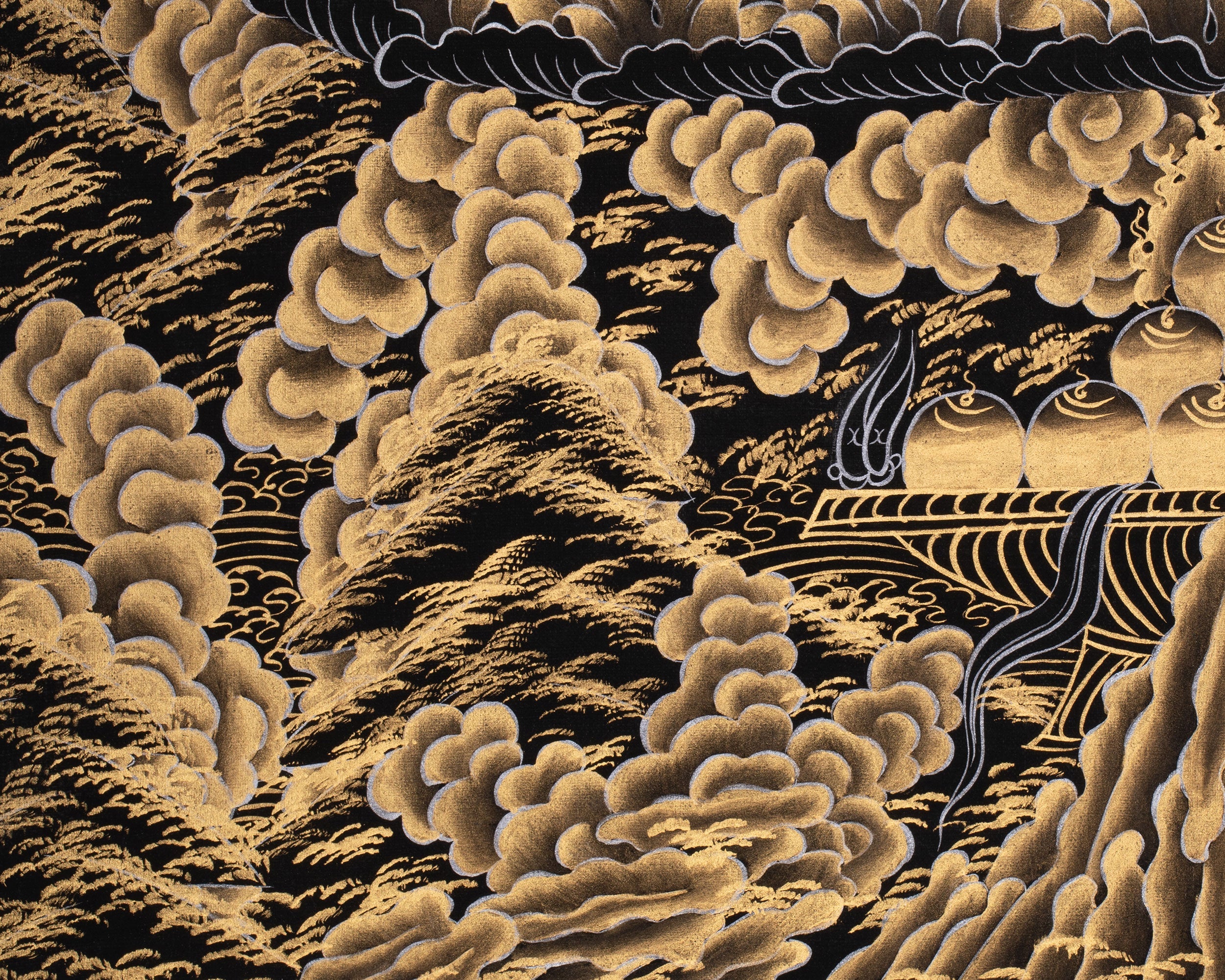 Gold Amitabha Buddha Thangka | Tibetan Art of Infinite Light & Compassion