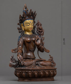 Buddhist White Tara Sculpture | Traditional Tibetan Buddhist Deity