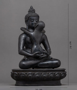 Tibetan Deity Samantabhadra Consort Statue | Traditionally Hand Carved Art