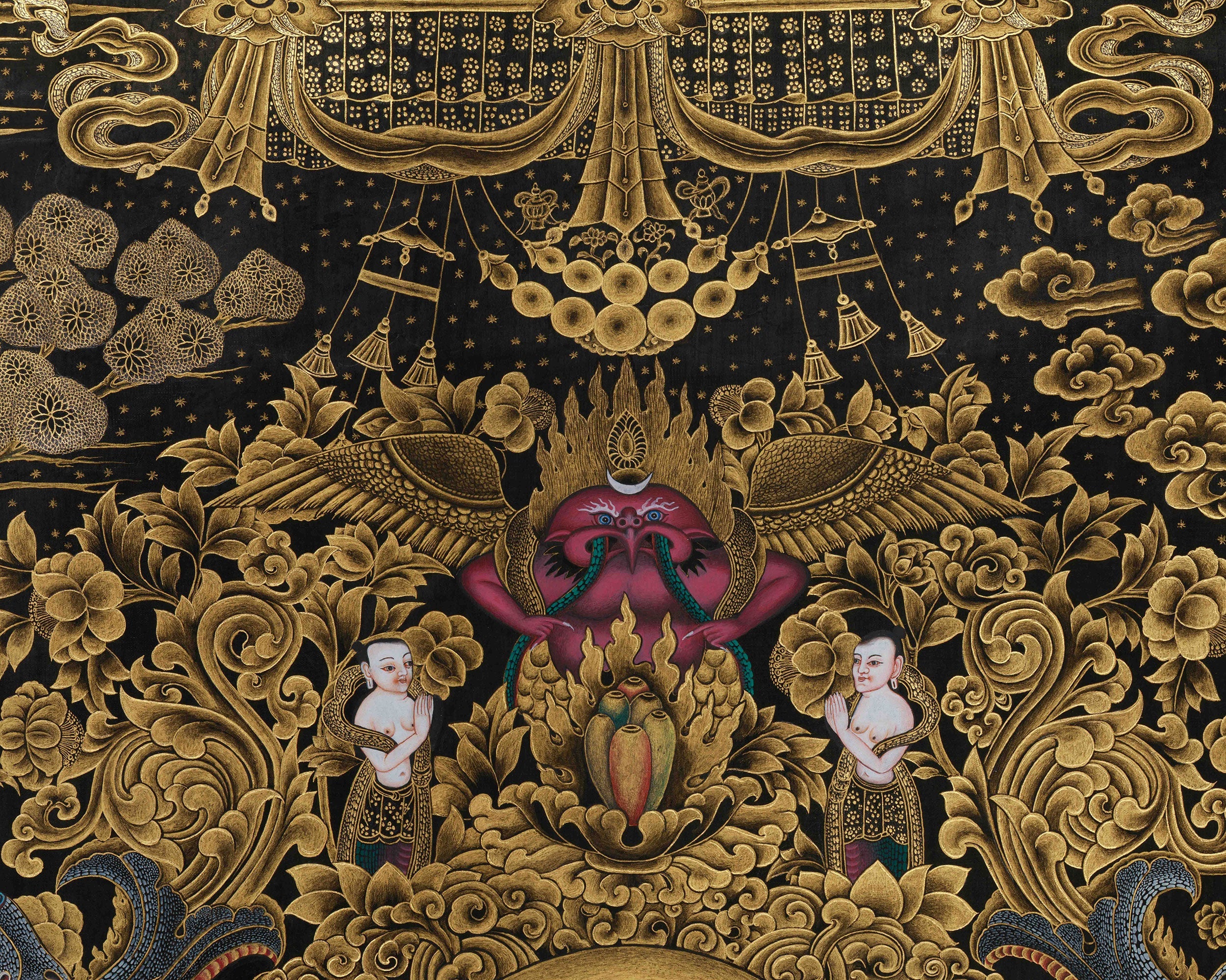 Founder of Buddhism, Siddhartha Gautama | Gold on Black Canvas | Giclée Print of the Buddha