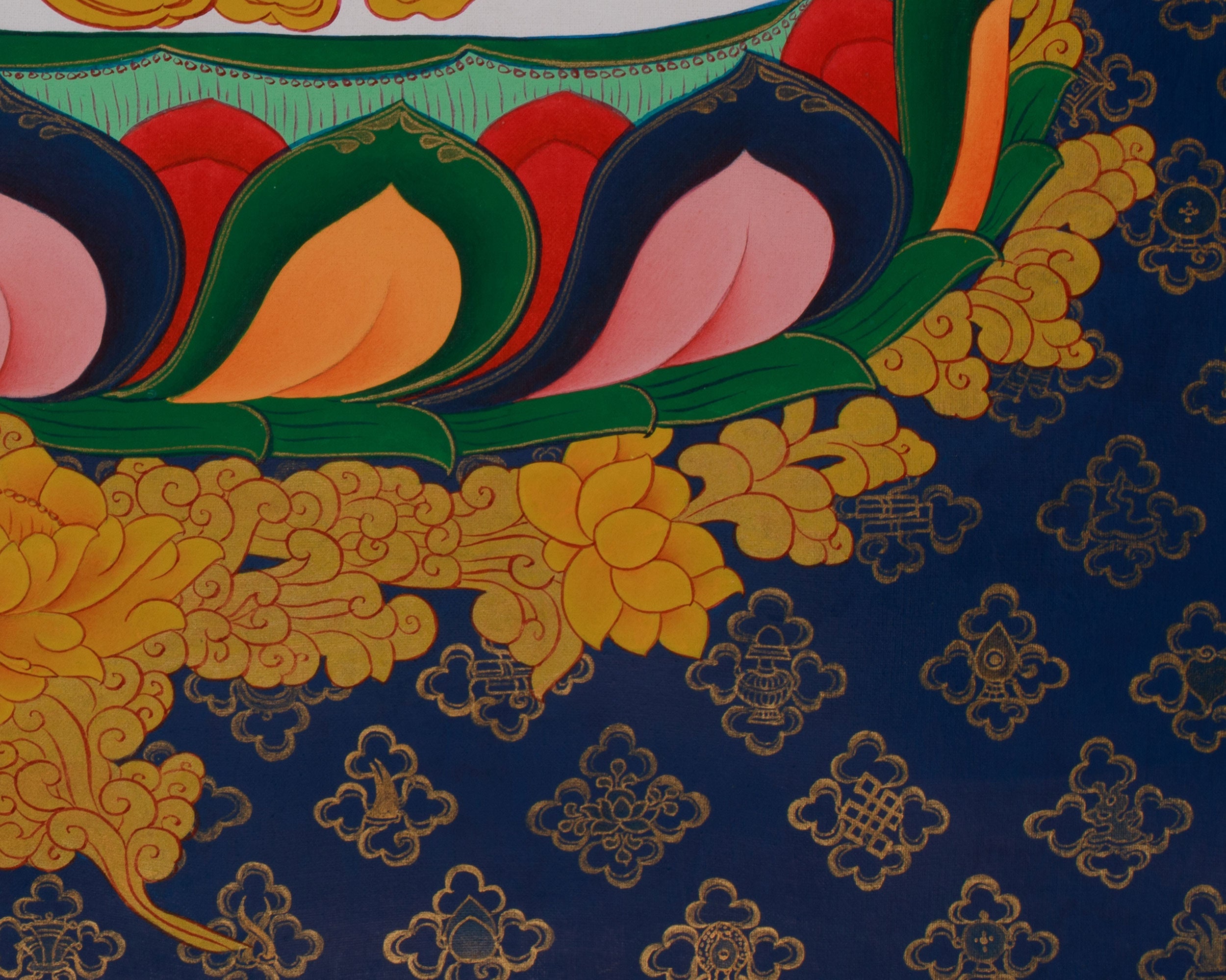 Traditional Buddhist Chenrezig Thangka | Symbol of Compassion and Peace