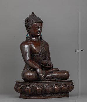 Shakyamuni Buddha Dark Oxidized Statue | Majestic Symbol of Enlightenment