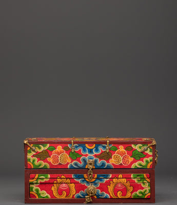 Tibetan Treasure box with Buddha Statue 