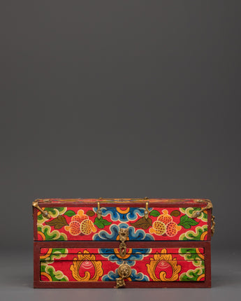 Tibetan Treasure box with Buddha Statue 
