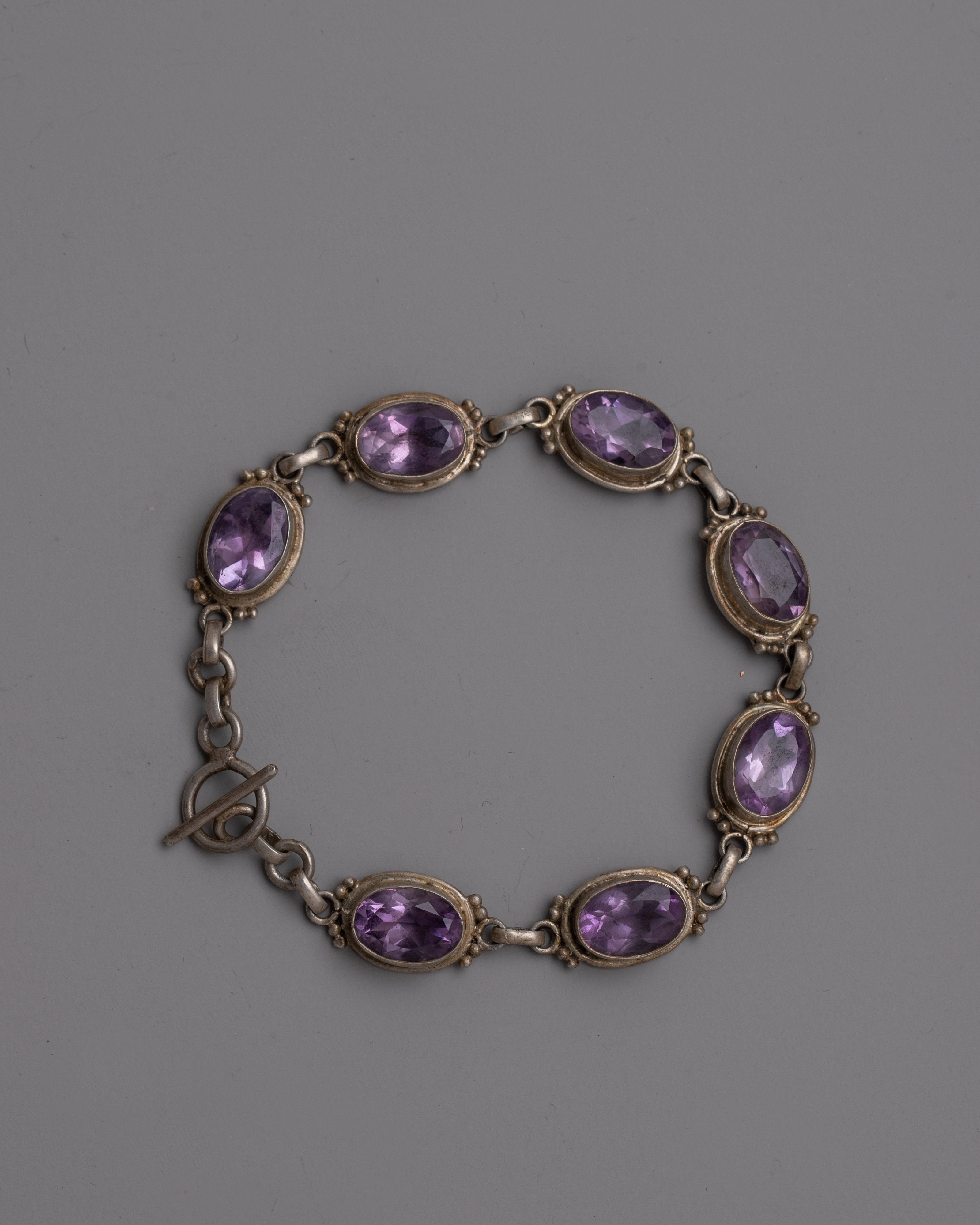 Amethyst Silver Bracelet