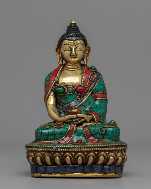 Brass Amitabha Buddha Statue | Lustrous Brass for Sacred Spaces