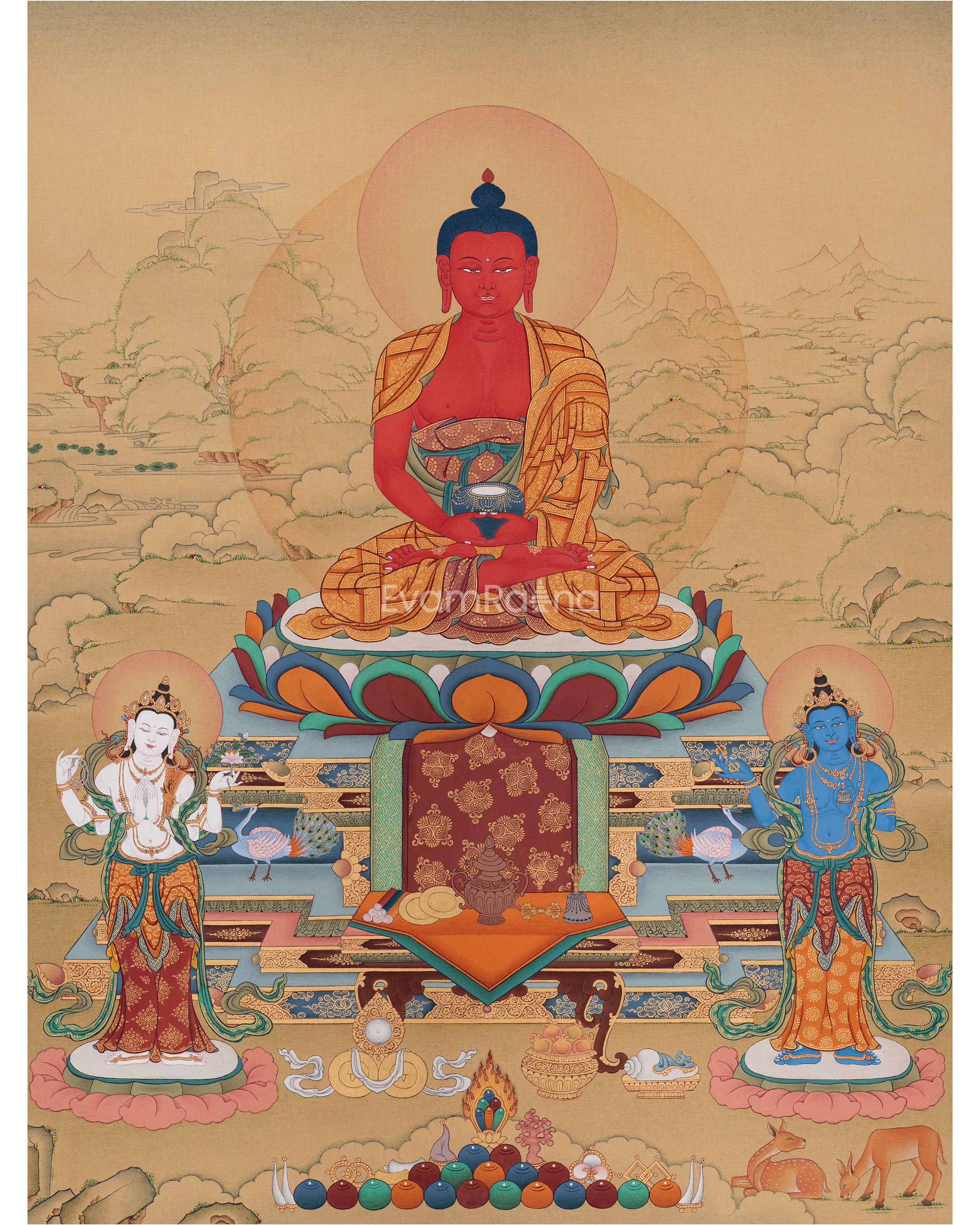 Red Buddha Amitabha Thangka
