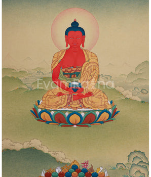 Divine Red Amitabha Buddha Thangka