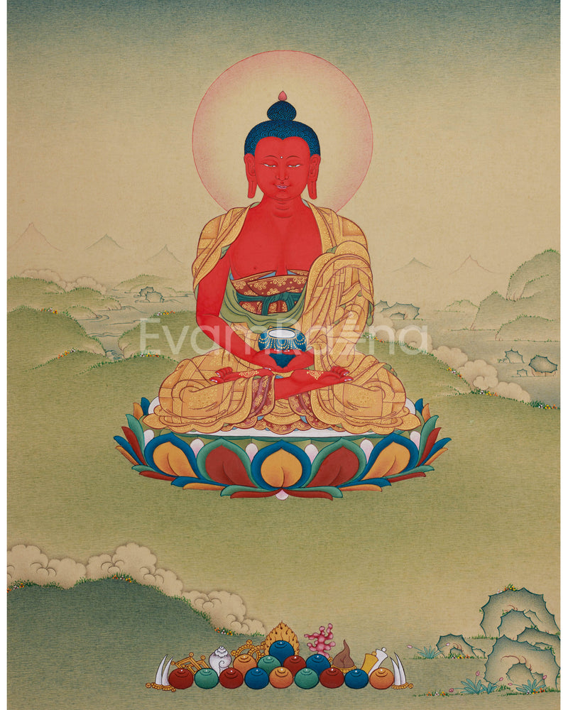 Divine Red Amitabha Buddha Thangka