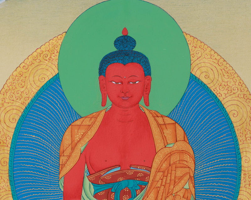 Small Red Amitabha Buddha Thangka | Enlightenment and Peace Artwork