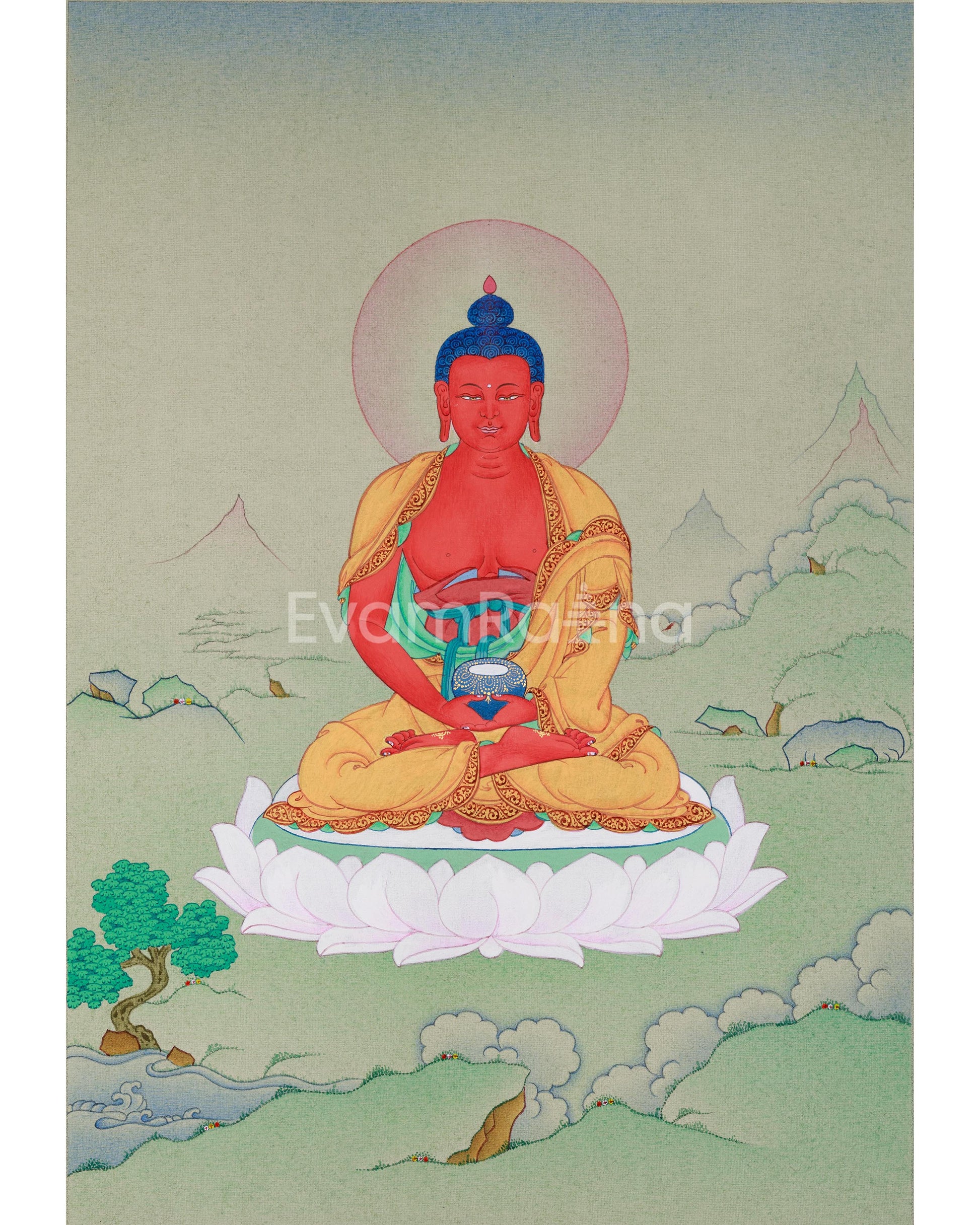 Amitabha Buddha, Small Canvas Thangka