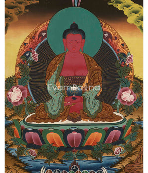 Red Amitabha Buddha Thangka Painting