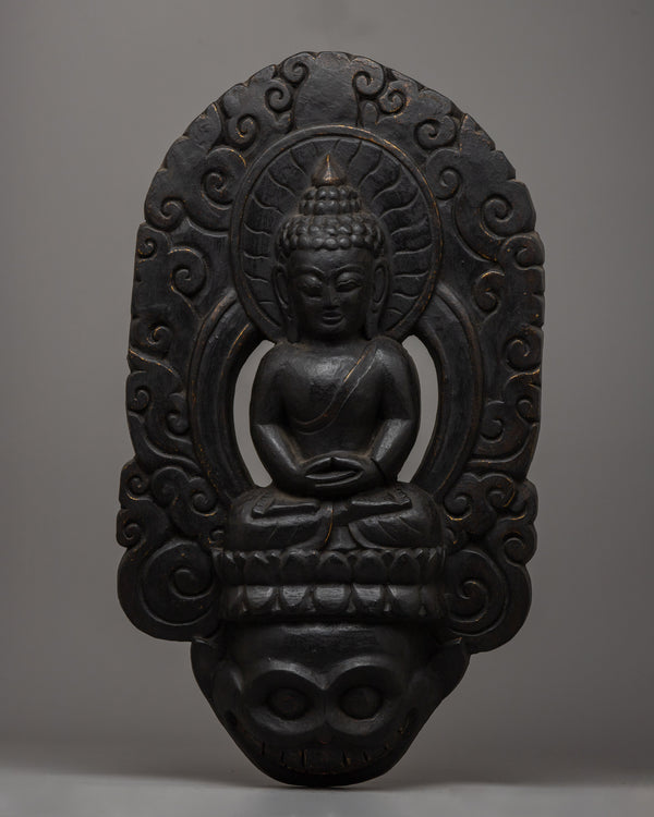 Wooden Amitabha Buddha Statue