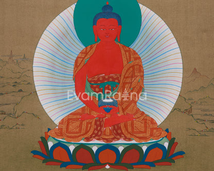 Pure Land Buddha Amitabha Thangka | Om Ami Dewa Hrih