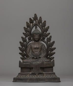 Oxidized Copper Amitabha Buddha Statue
