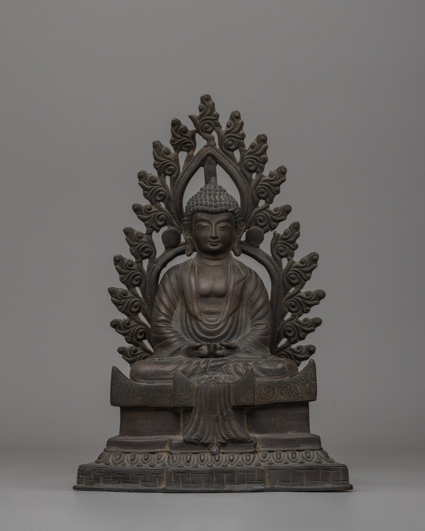 Oxidized Copper Amitabha Buddha Statue