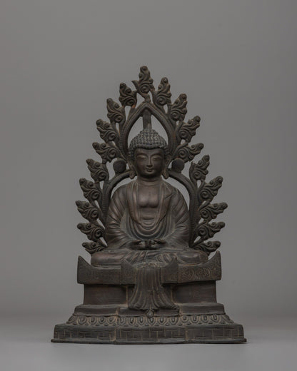 Oxidized Copper Amitabha Buddha Statue