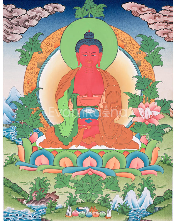 Amitabha Tathagata Hand Painted Artwork
