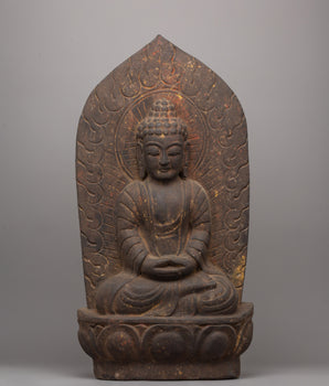 Wooden Amitabha Buddha Statue