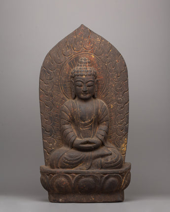 Wooden Amitabha Buddha Statue