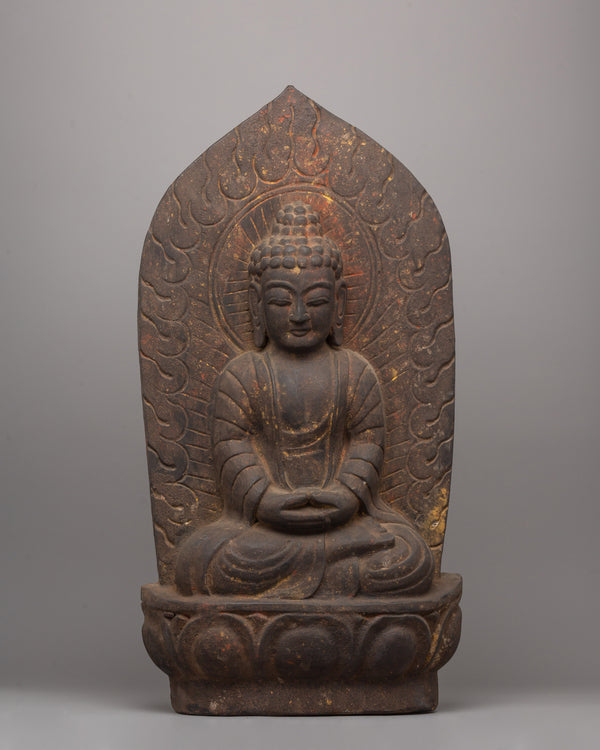 Wooden Amitabha Buddha Statue