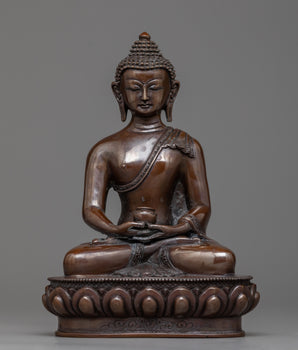 Amitabha Buddha Statue with Oxidized Finish