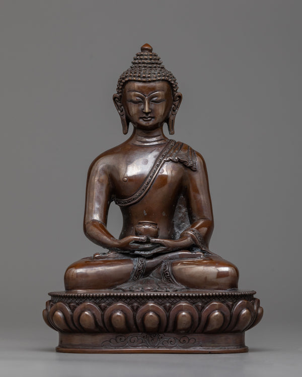 Amitabha Buddha Statue with Oxidized Finish