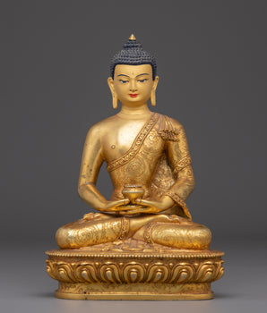 Amitabha Buddha Bodhisattva of Light | Gold-Plated Copper Spiritual Statue