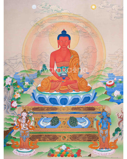 Hand Painted Amitabha Buddha Thangka | A Symbol Of Purity And Enlightenment | Traditional Tibetan Buddhism Art