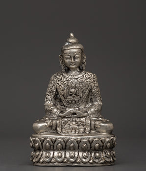 Amitabha Copper Silver Plated Statue