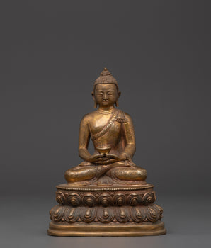 Copper Amitabha Buddha Figurine | Handcrafted Tibetan Buddha Statue
