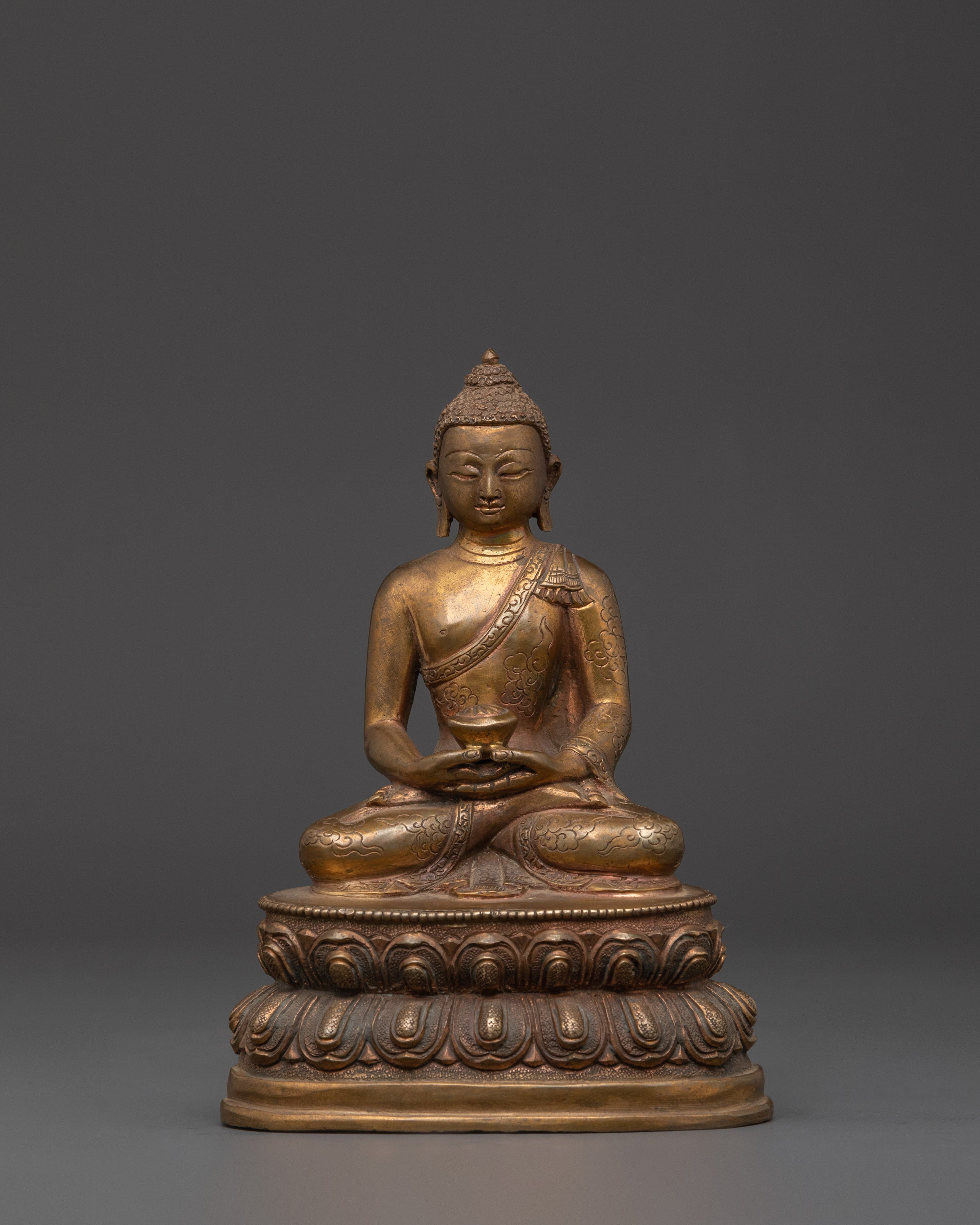 Copper Amitabha Buddha Figurine | Handcrafted Tibetan Buddha Statue