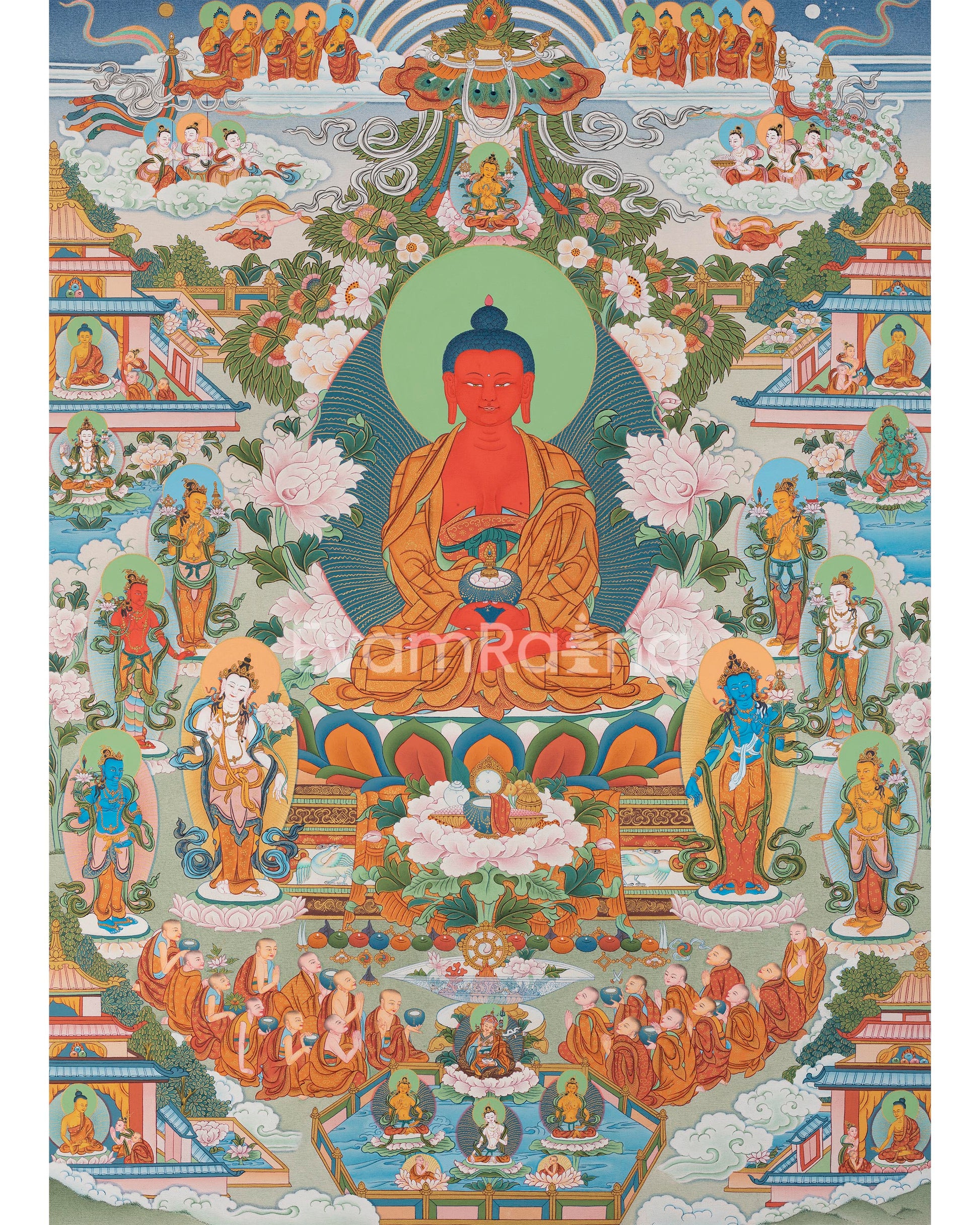 Buddha Amitabha Pureland Thangka