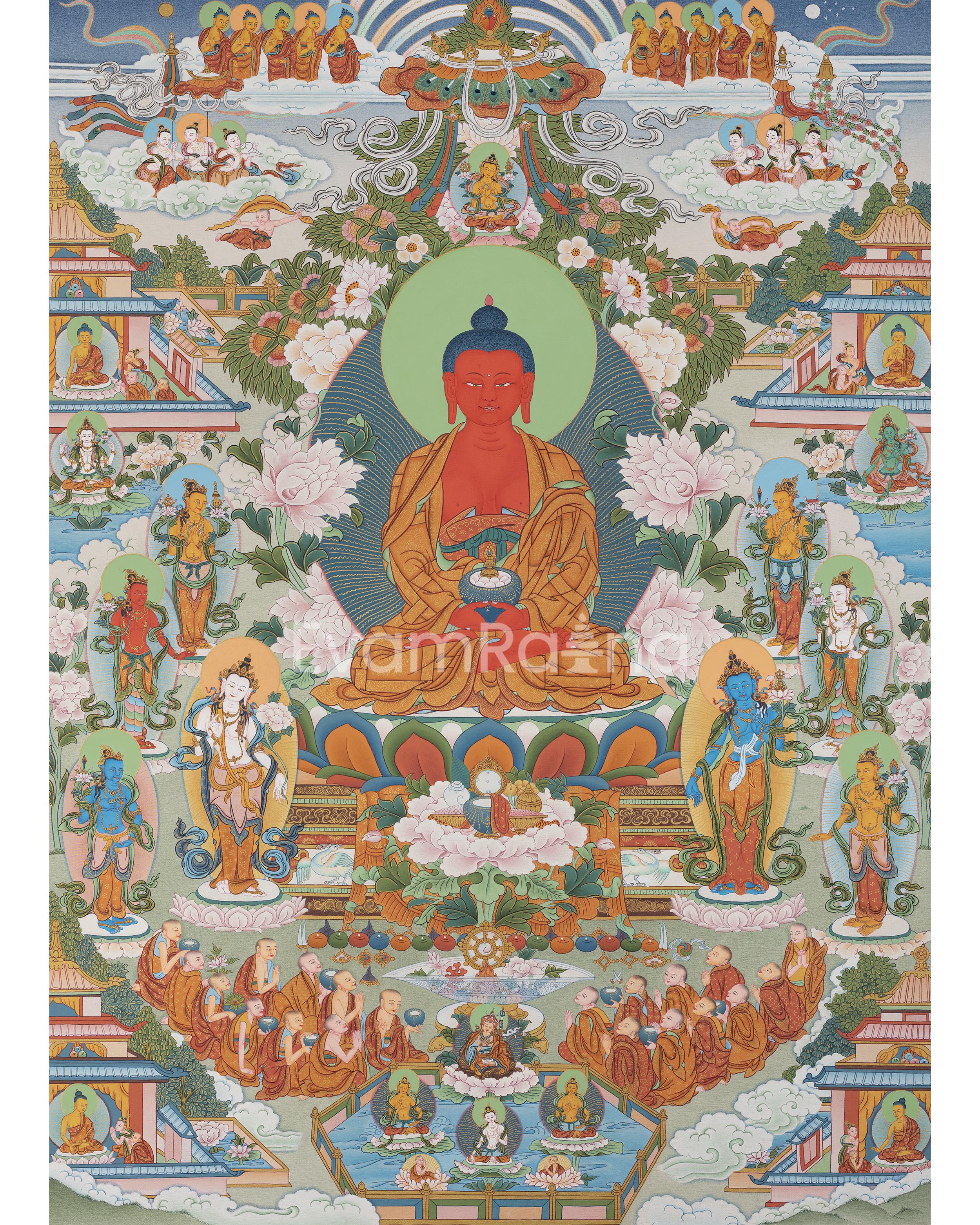 Buddha Amitabha Pureland Thangka