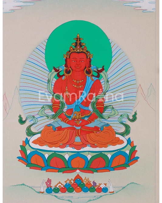 Small Red Buddha, Amitayus Thangka