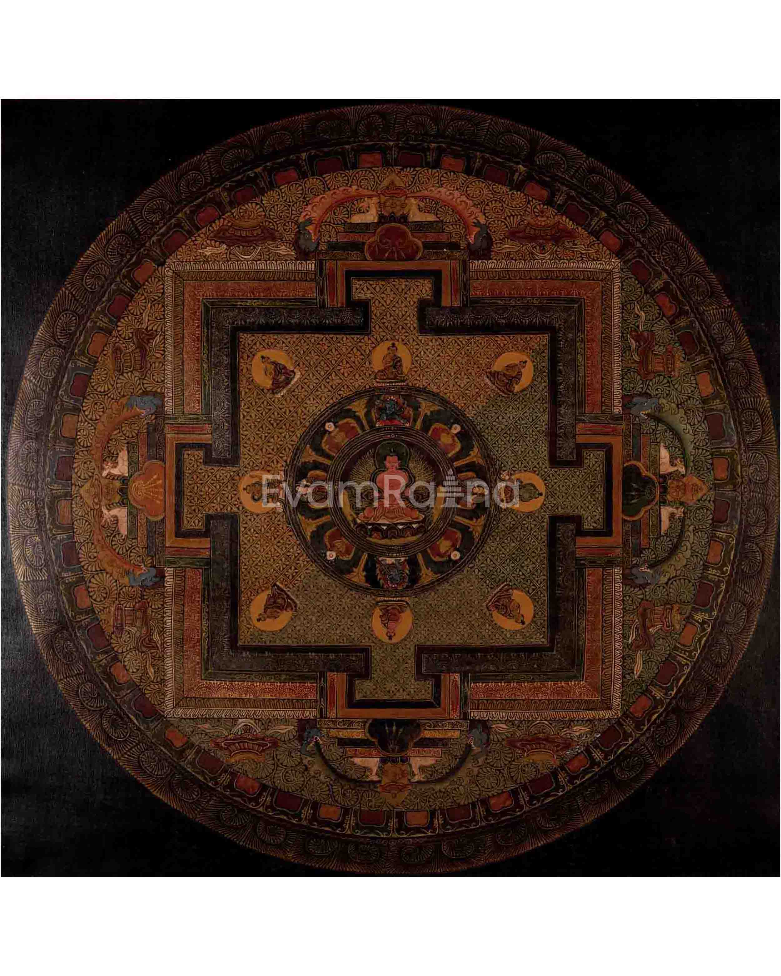 Amitayus Buddha Mandala Thangka Art Painting
