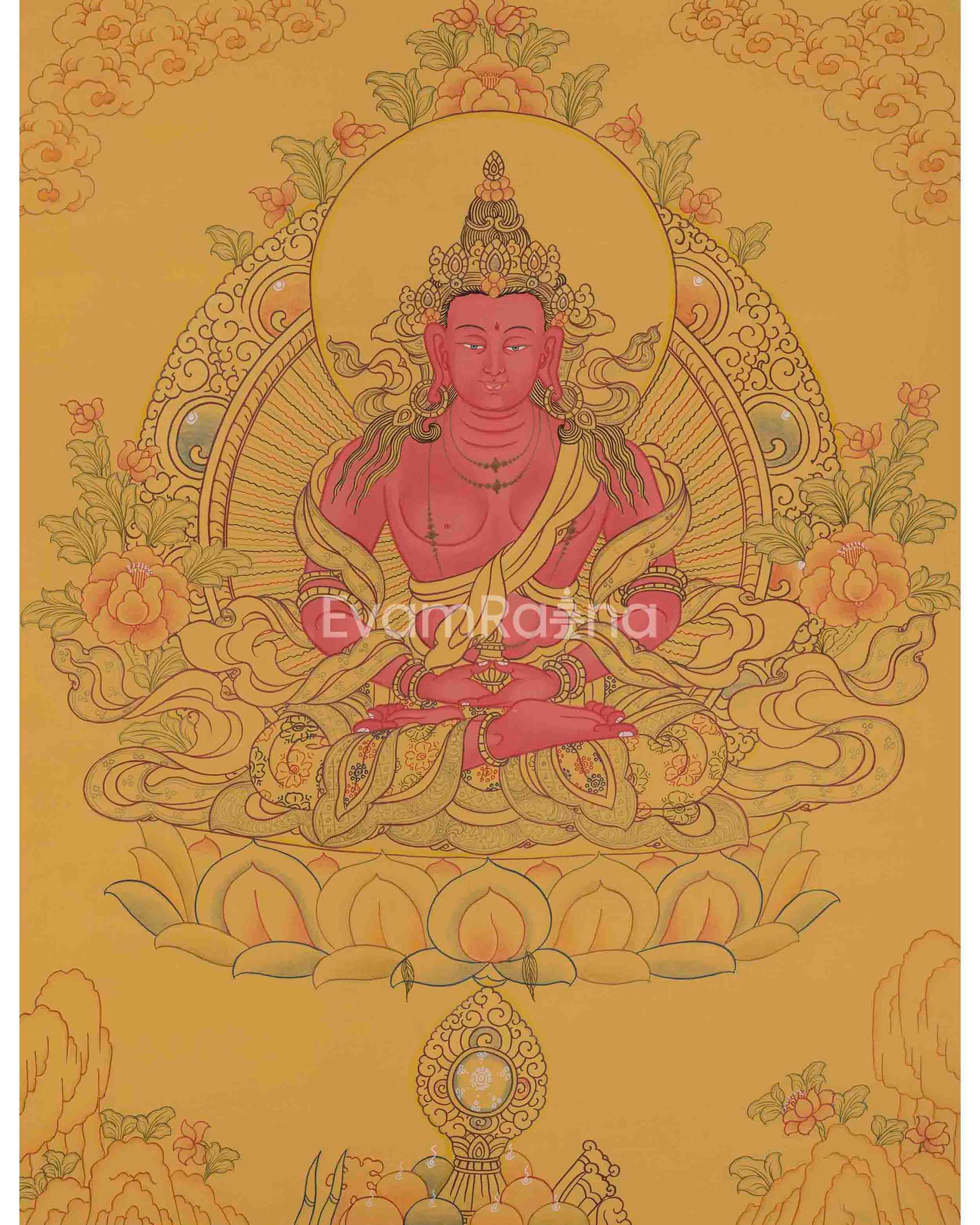 Amitayus Buddha Thangka Painting