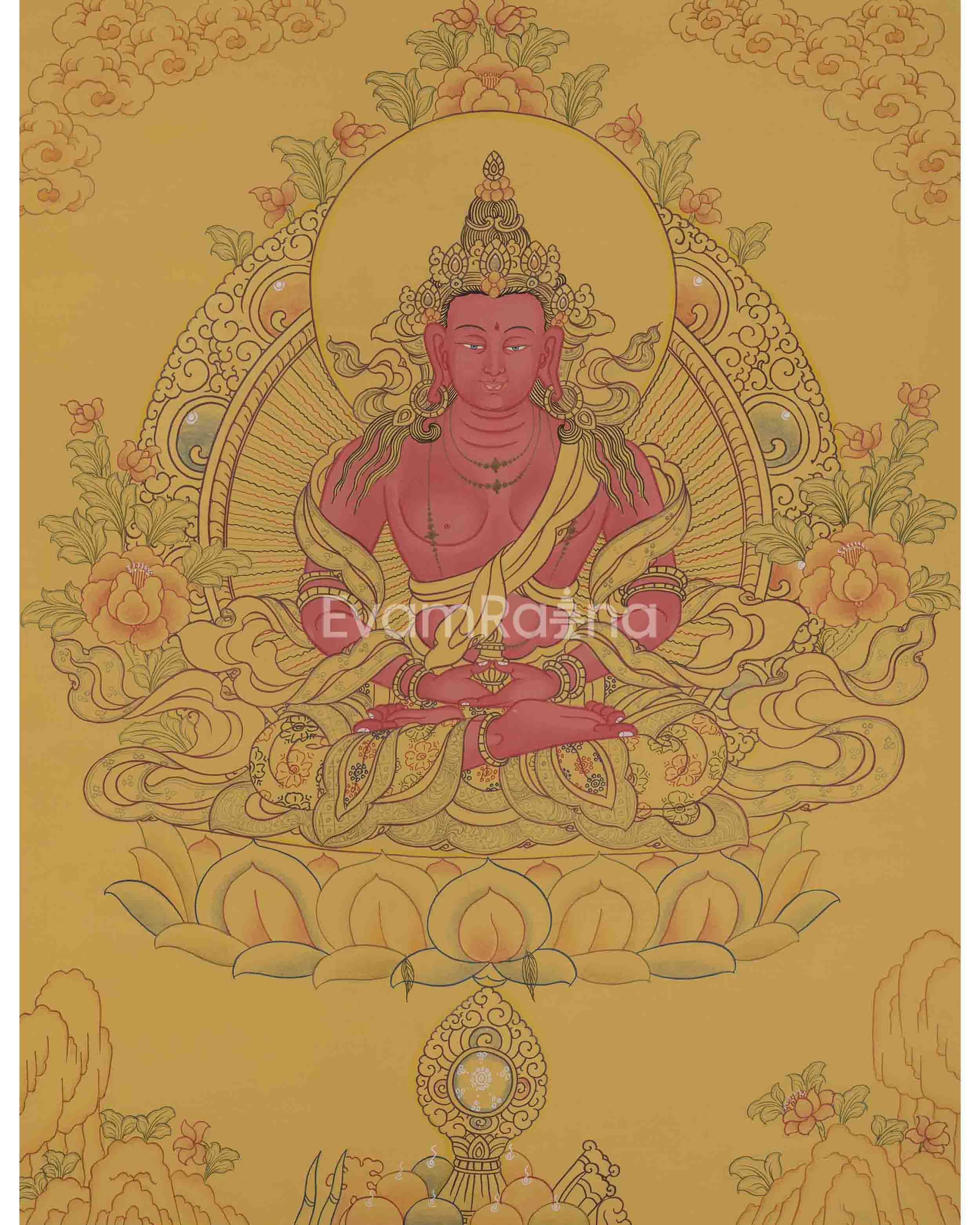 Amitayus Buddha Thangka Painting