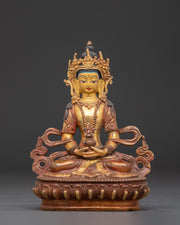 Gold Plated Buddha Amitayus Sculpture