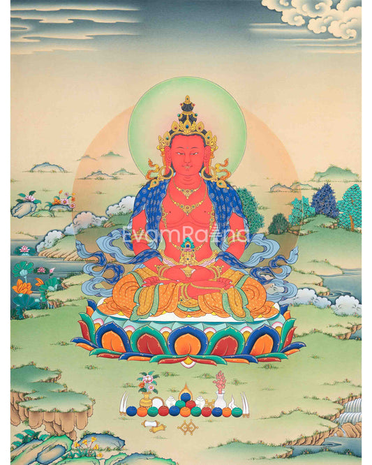 Amitayus, Buddha of Long Life Canvas Print | Buddha of Longevity Unveiled |  High-Quality Buddha Print From Nepal