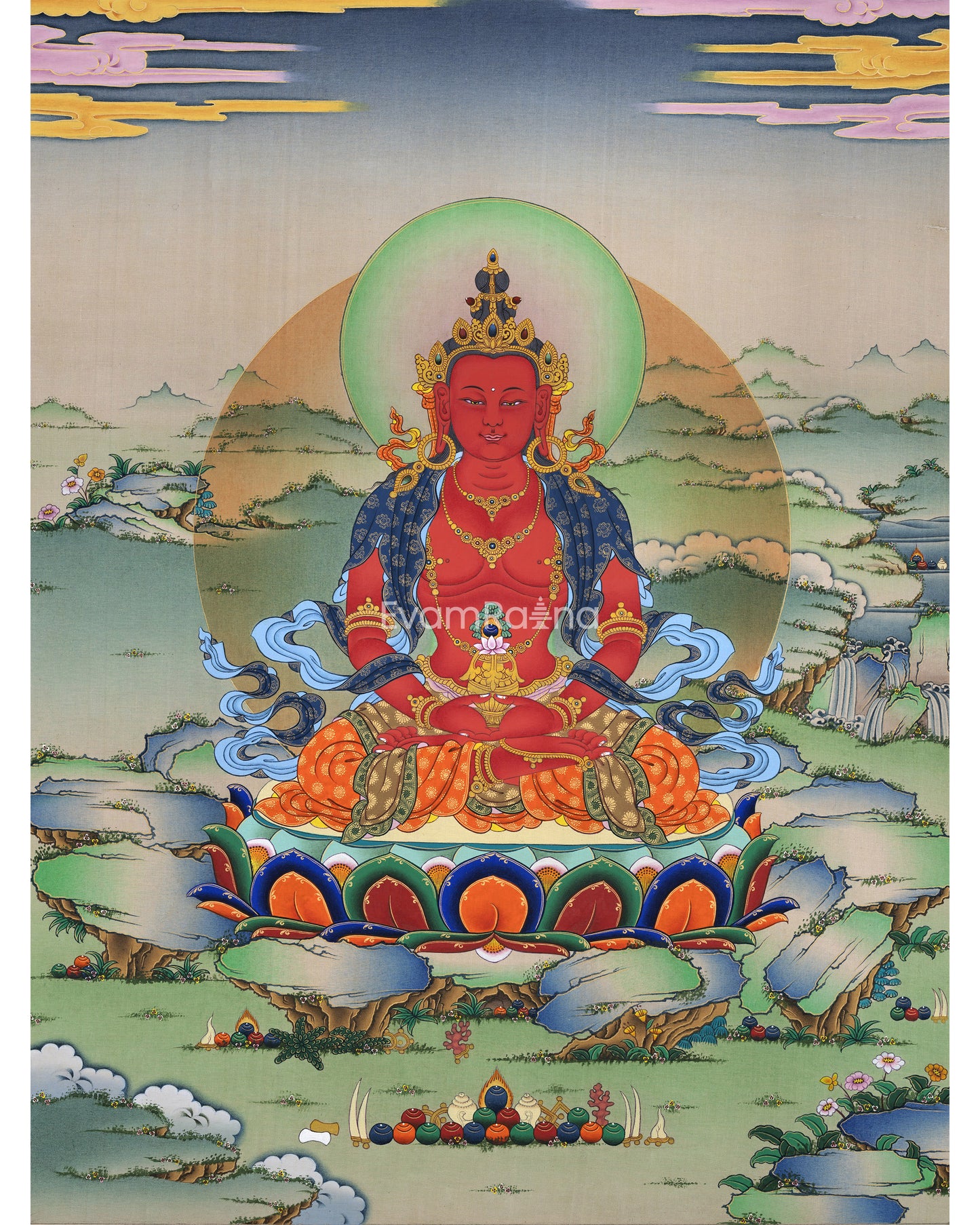 Buddhist Deity Amitayus Long Life Practice Print