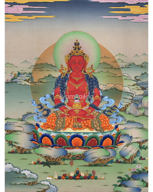 Buddhist Deity Amitayus Long Life Practice Print