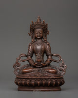 Amitayus Statue in oxidized copper